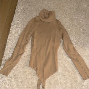 Abercrombie & Fitch Camel Turtleneck Sweater Bodysuit